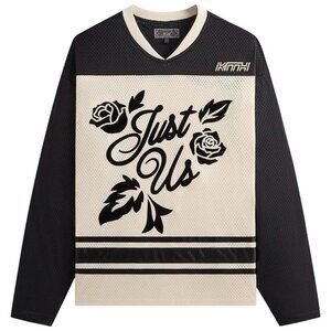 Kith Black and Cream 'Just Us' Mesh Hockey-Style Jersey